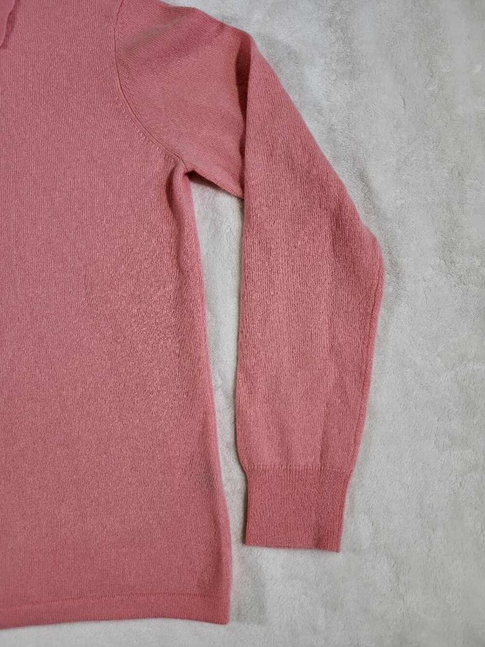 J.McLaughlin Cam Cashmere Polo Sweater Pink - Medium - Picture 5 of 10
